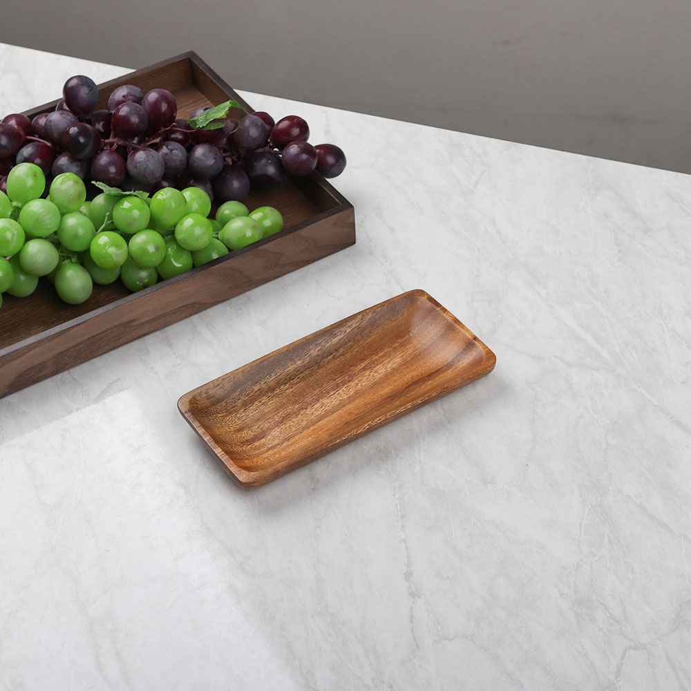 [단일] MS 아카시아 직 사각 쟁반 1호 230 우드 플레이트 미니 접시 그릇