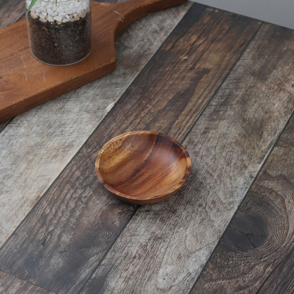 [단일] MS 아카시아 원형 접시 1호 110 우드 플레이트 미니 나무 그릇
