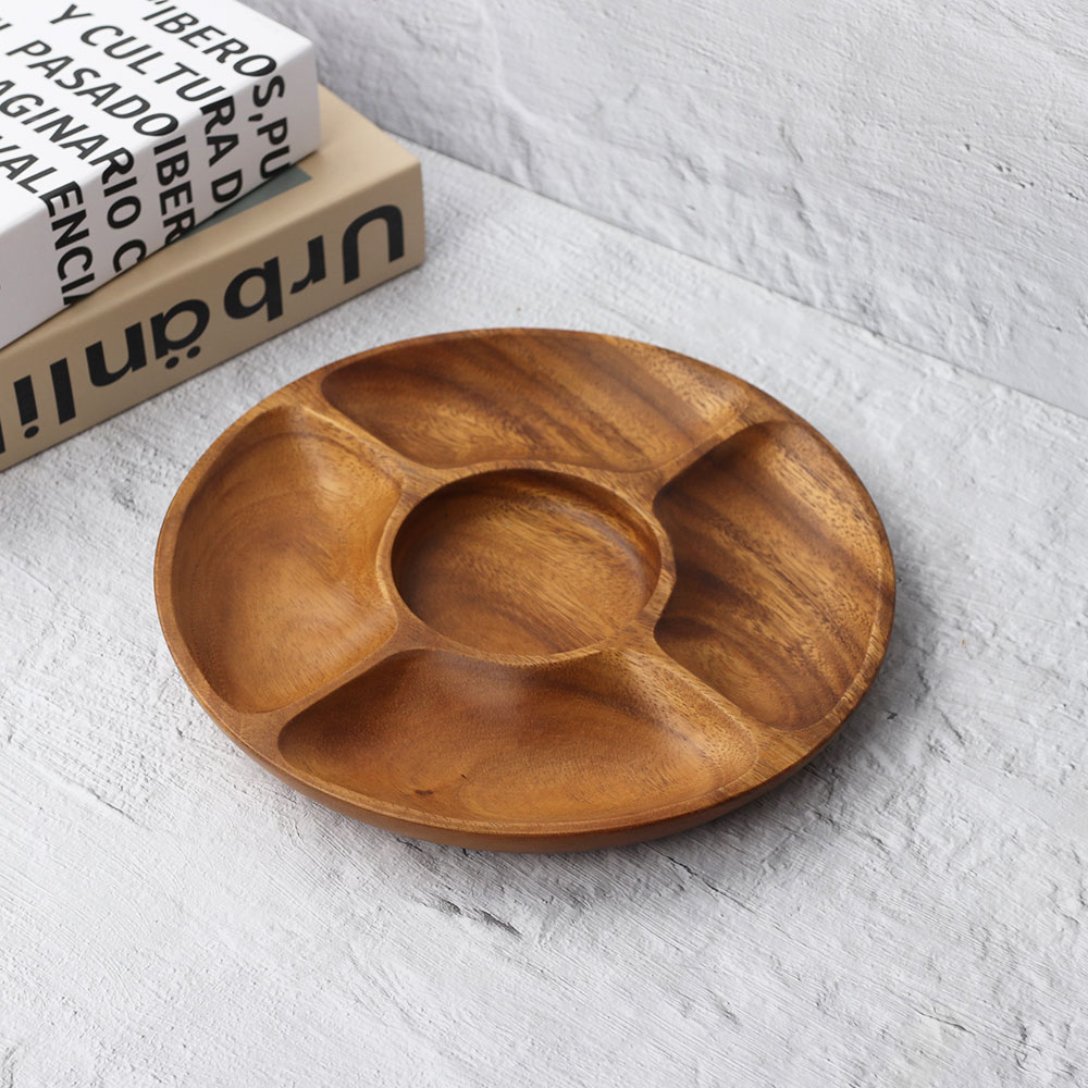 [단일] 아카시아 원형 5절 소 250 나눔 접시 안주 과일 노래방