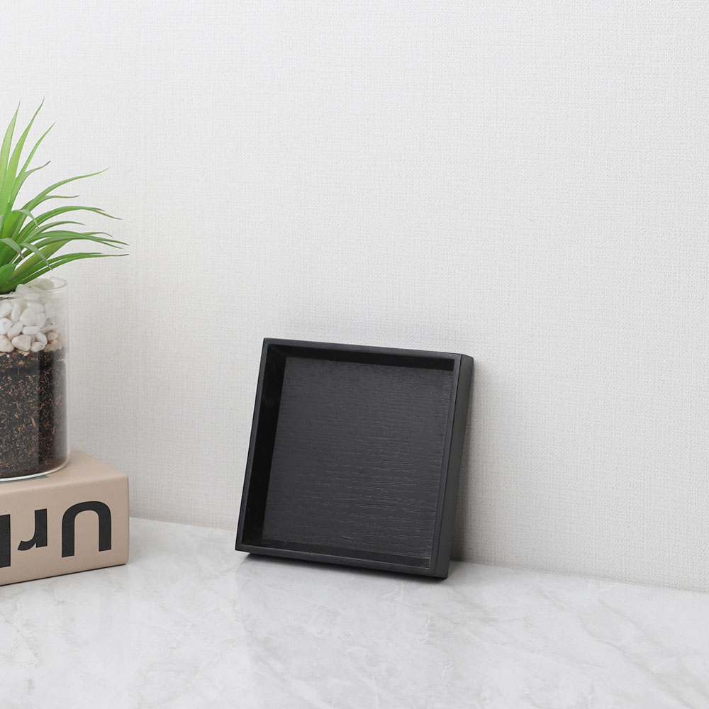 [단일] MS 월넛 정사각 쟁반 0호 120 우드 트레이 나무 사각 카페 미니