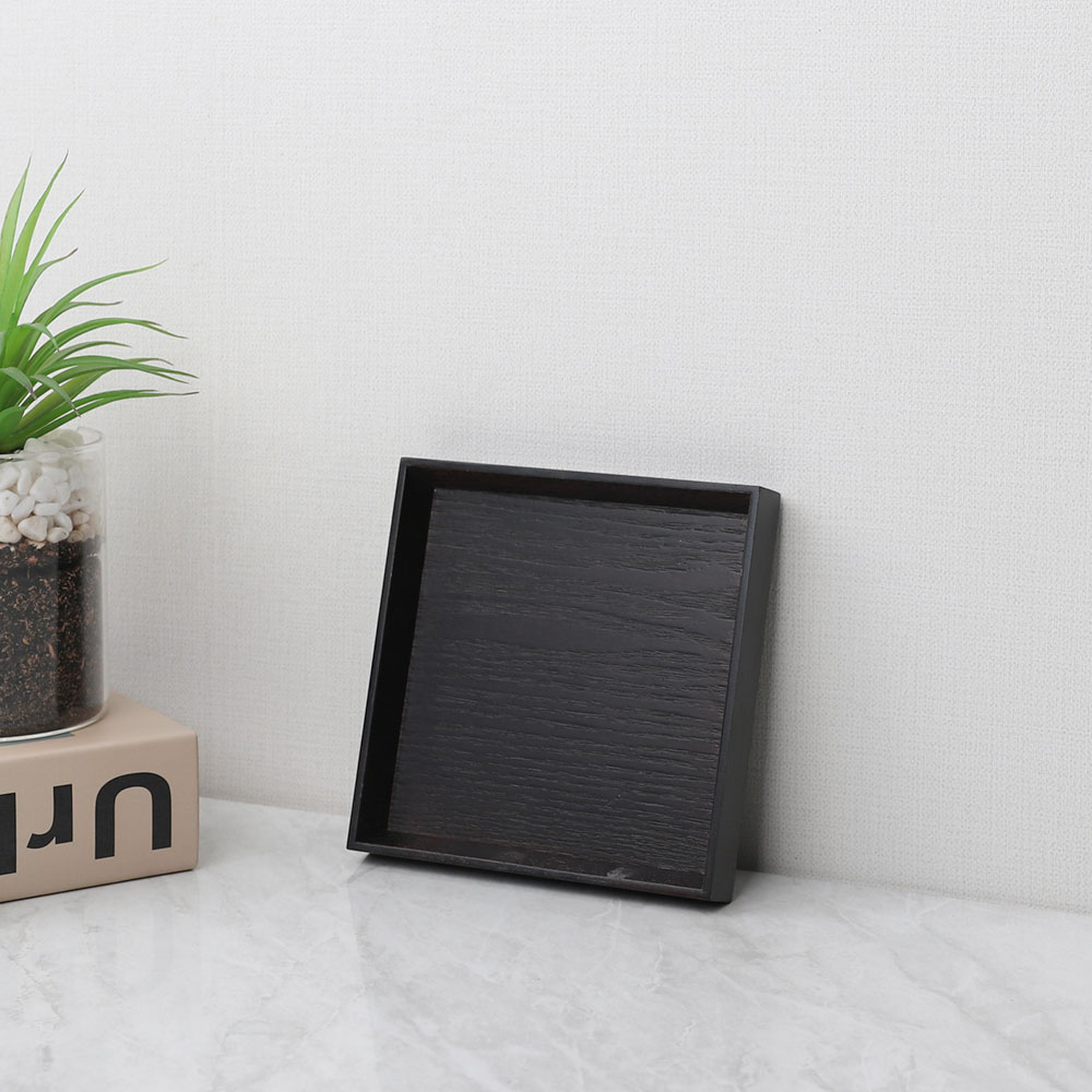 [단일] MS 월넛 정사각 쟁반 1호 140 우드 트레이 나무 사각 카페 미니