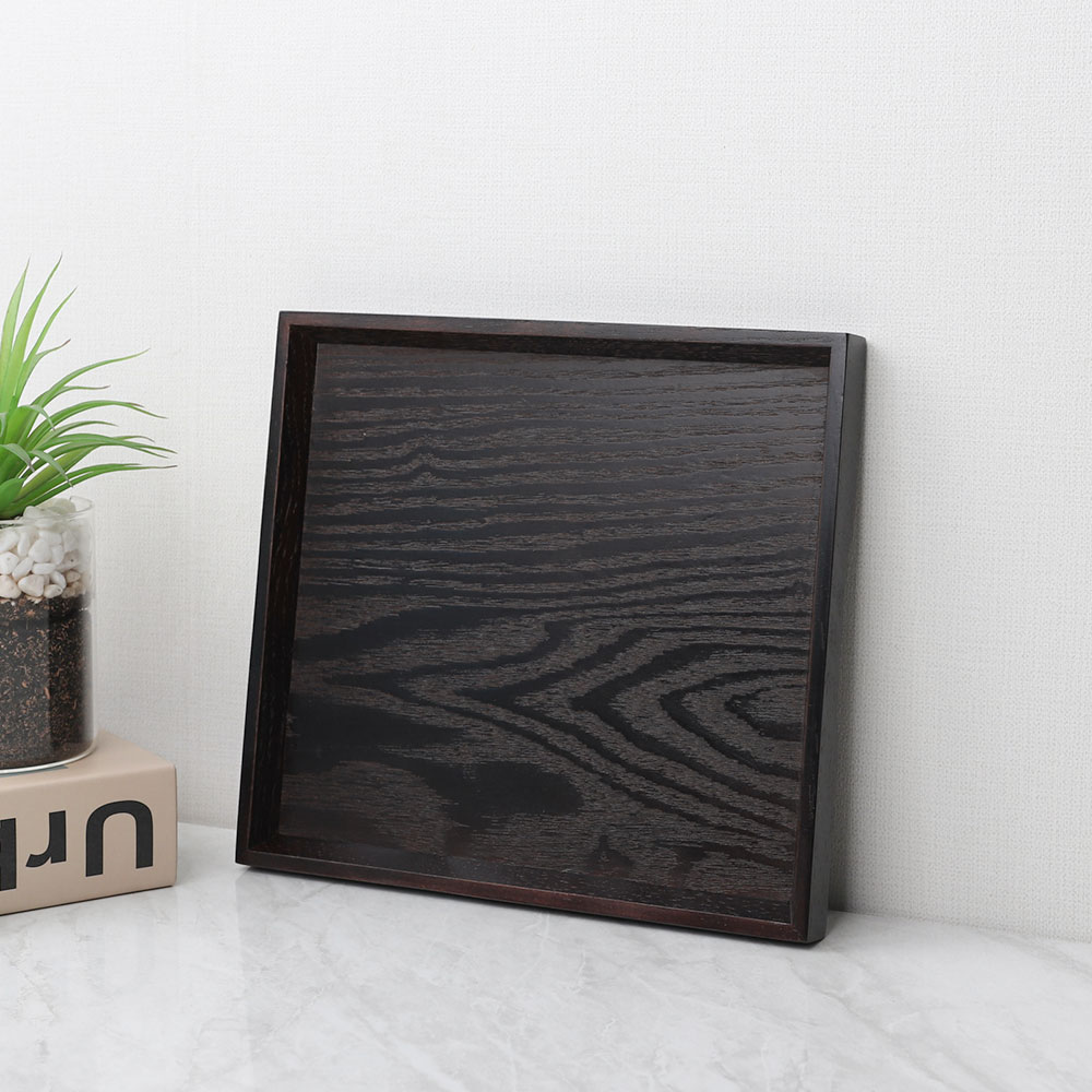[단일] MS 월넛 정사각 쟁반 3호 250 우드 트레이 나무 사각 카페