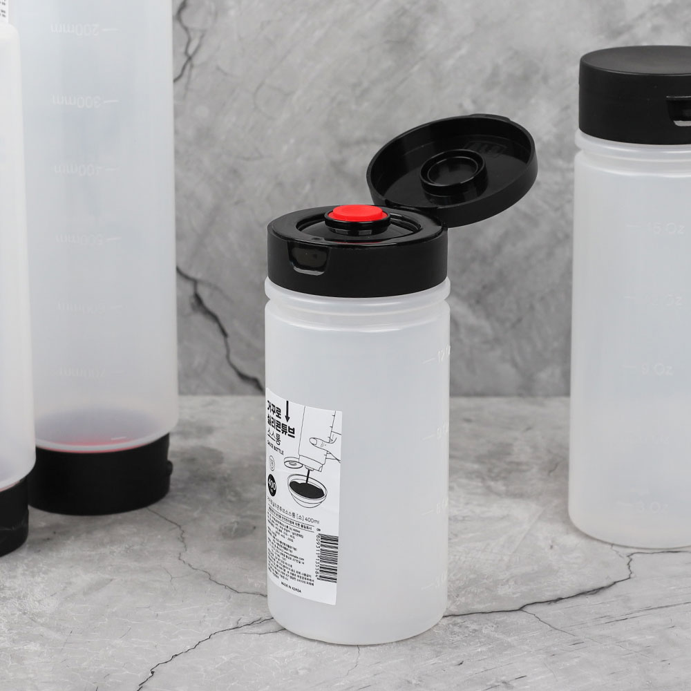 실리콘 튜브 거꾸로 소스통 소스 용기 흐르지않는 소분 양념통 AA 소 400ml
