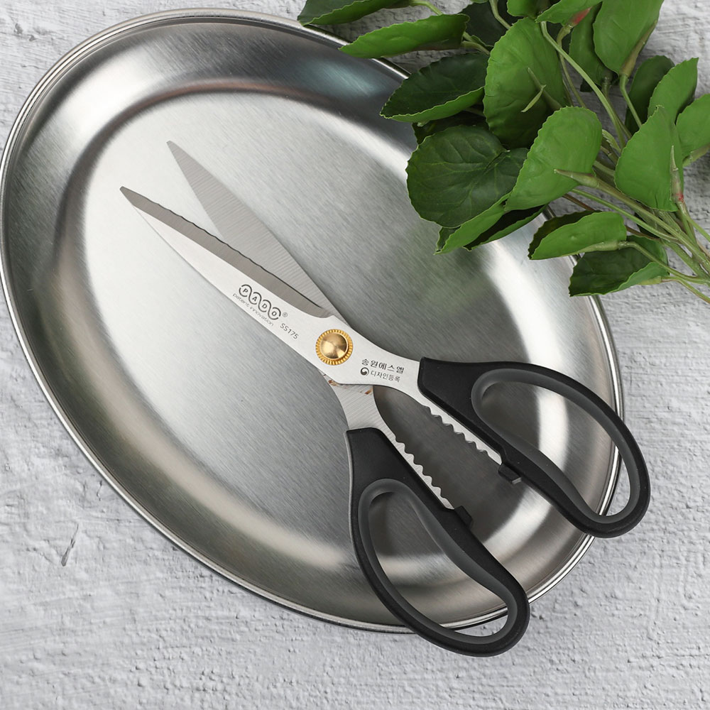 [단일] 베이직 꼬마 파도 가위 SS175 주방 미니 업소용 다용도