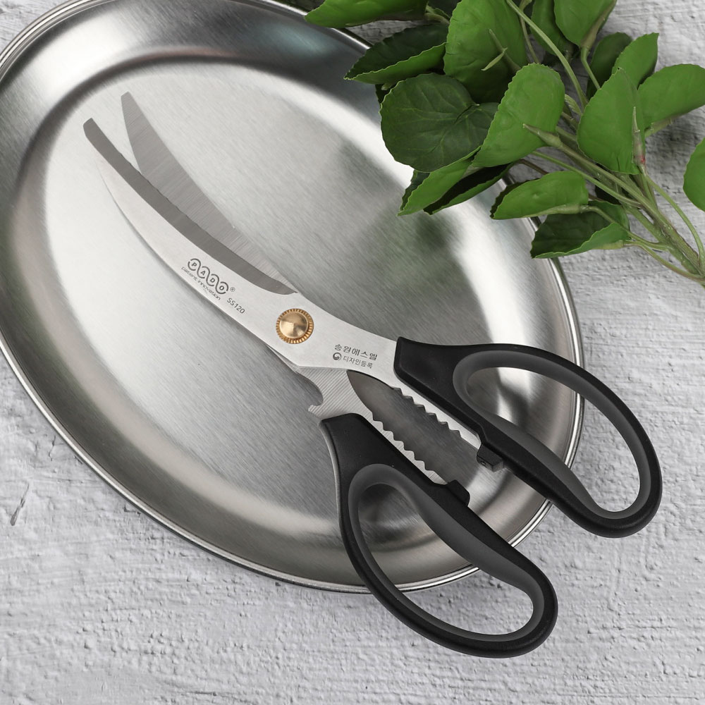 [단일] 베이직 곡선 파도 가위 SS120 주방 업소용 고기 스텐