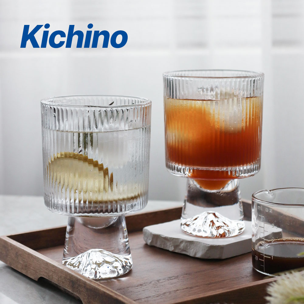 키치노 디올레 고블렛 유리컵 플리츠 340ml 2p 세트 커피 잔 디저트 다용도 VV