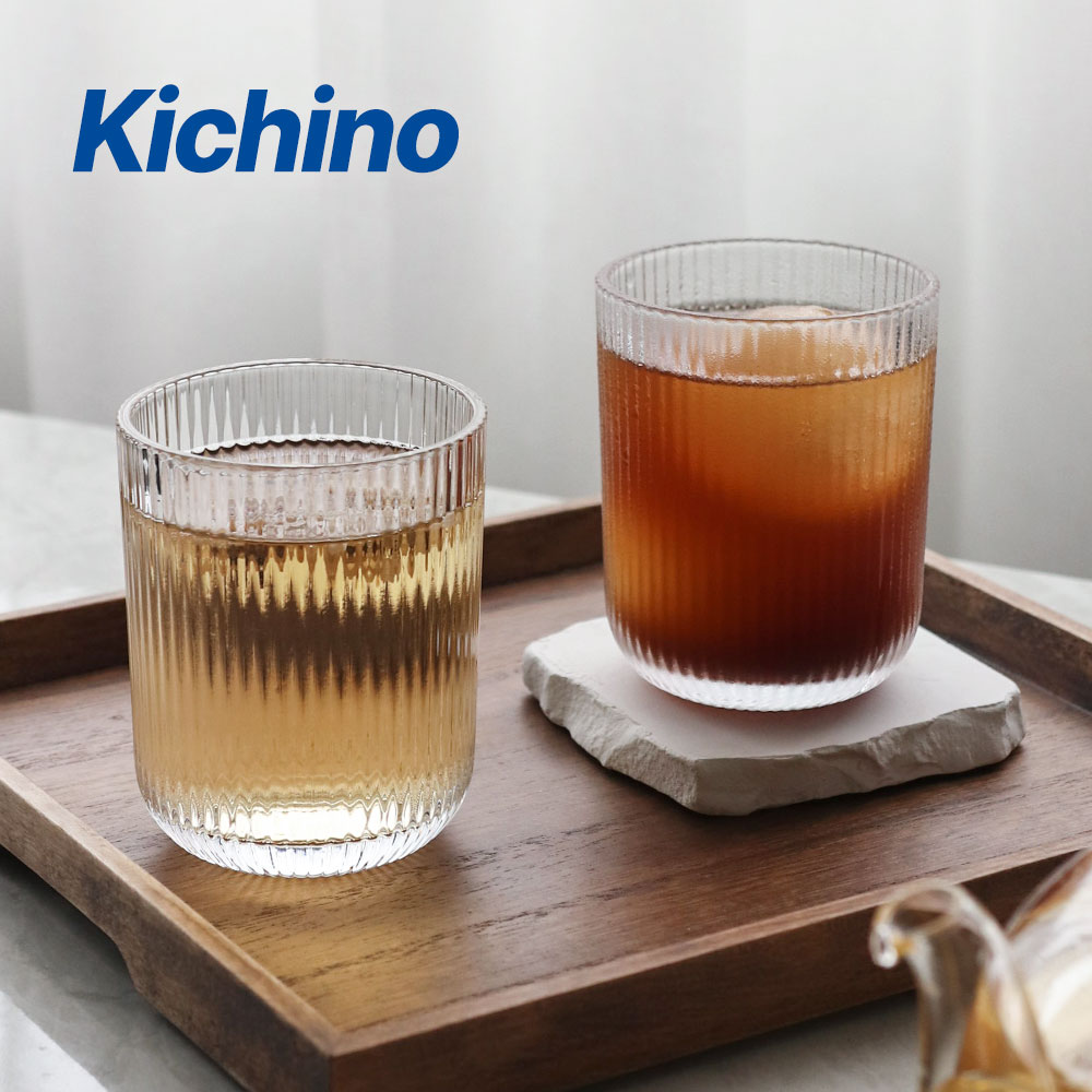 키치노 리브넨 유리 물컵 250ml 6p 세트 플리츠 카페 미니 VV