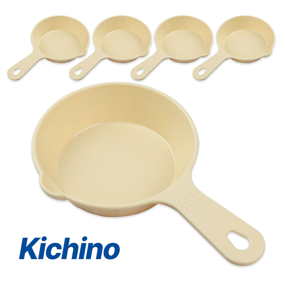 [단일] 키치노 PP 손잡이 앞접시 바닐라 5P 캠핑 접시 플라스틱