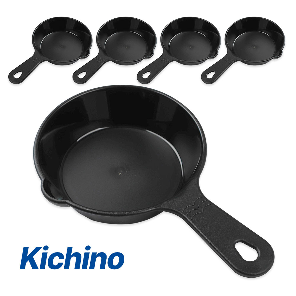 [단일] 키치노 PP 손잡이 앞접시 블랙 5P 캠핑 접시 플라스틱