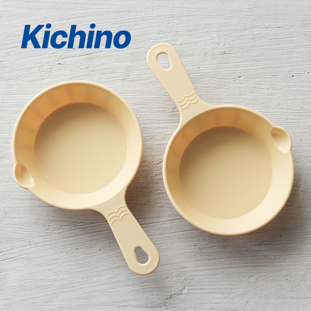 [단일] 키치노 PP 손잡이 앞접시 바닐라 2P 캠핑 접시 플라스틱