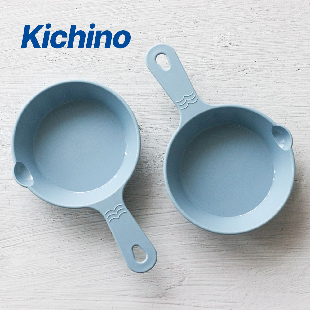[단일] 키치노 PP 손잡이 앞접시 블루 2P 캠핑 접시 플라스틱