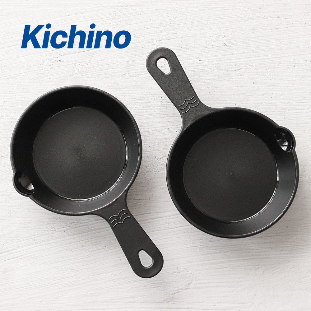 [단일] 키치노 PP 손잡이 앞접시 블랙 2P 캠핑 접시 플라스틱