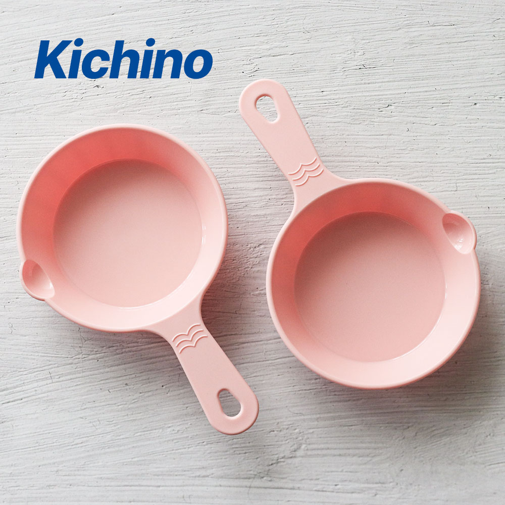 [단일] 키치노 PP 손잡이 앞접시 핑크 2P 캠핑 접시 플라스틱