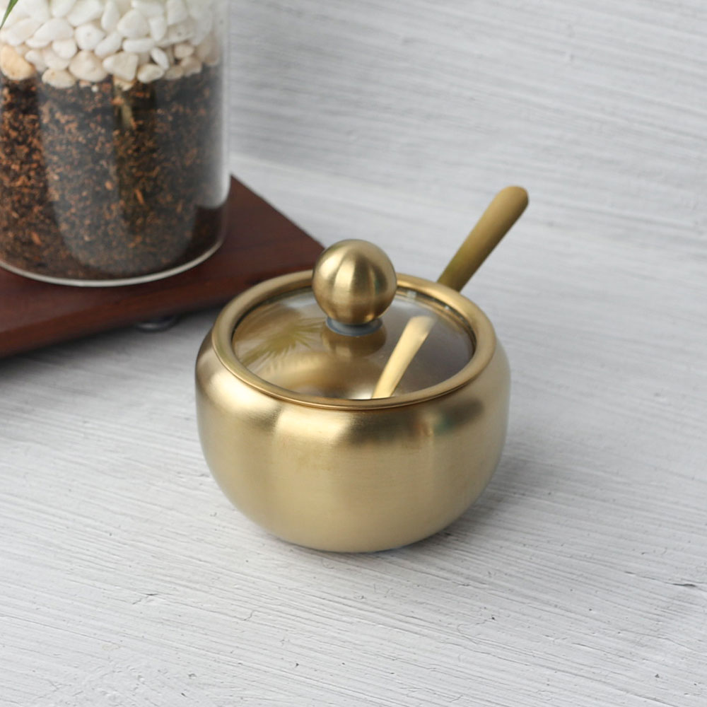 [단일] 티타늄 양념통 단지 1호 업소용 다대기 통 스푼 포함