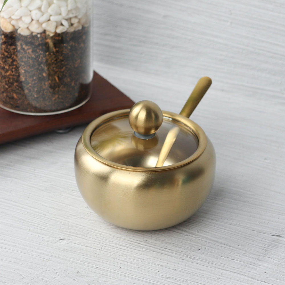 [단일] 티타늄 양념통 단지 2호 업소용 다대기 통 스푼 포함