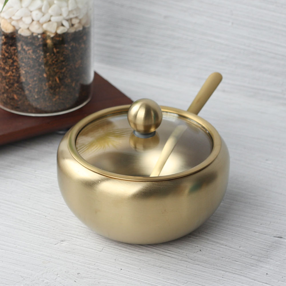 [단일] 티타늄 양념통 단지 3호 업소용 다대기 통 스푼 포함