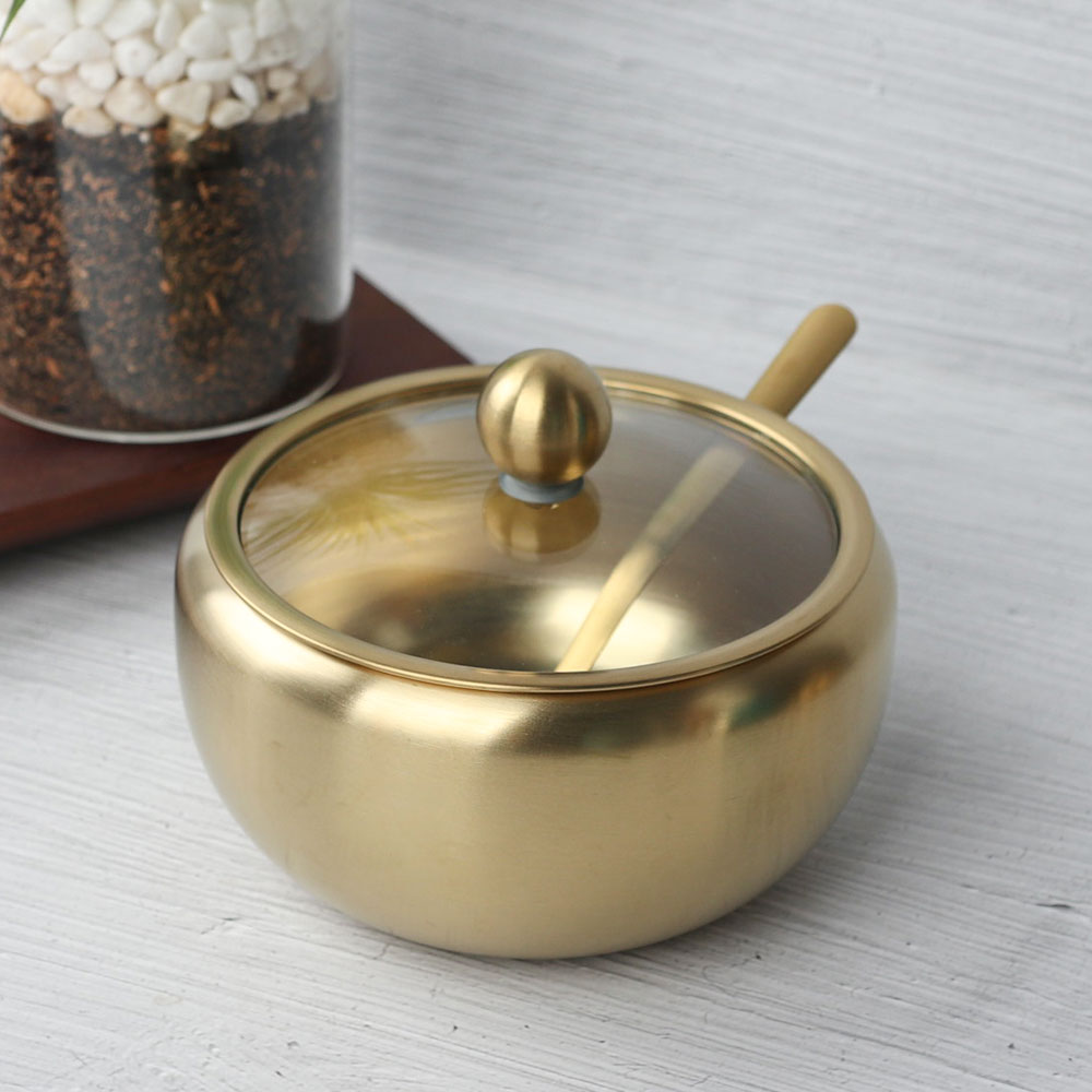 [단일] 티타늄 양념통 단지 4호 업소용 다대기 통 스푼 포함